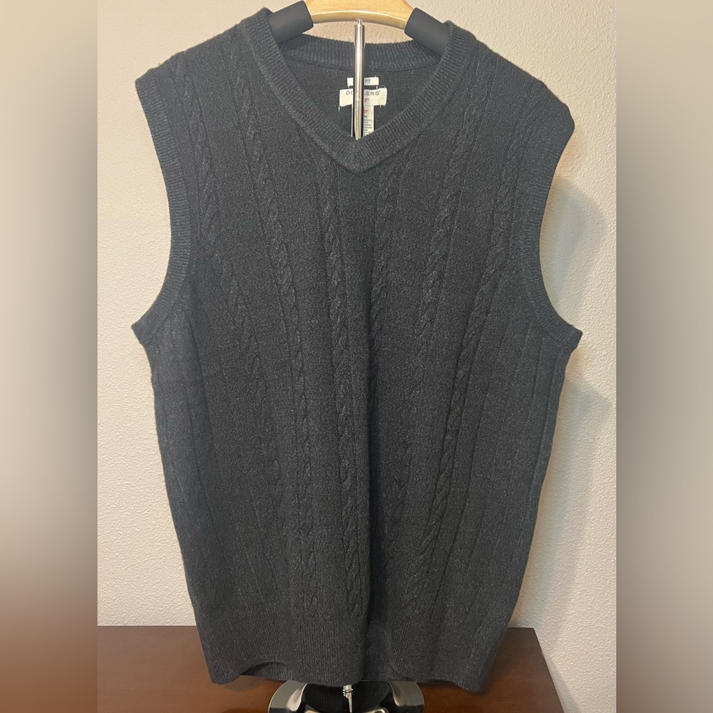 Dockers Gray Cable Knit Sweater Vest